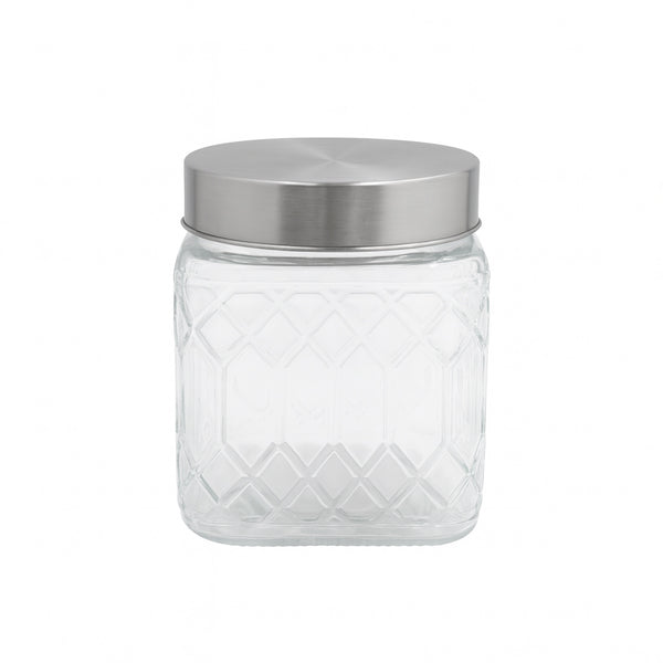 MARCH-0031 Glass Storage Jar with Silver Lid – 1000 ml