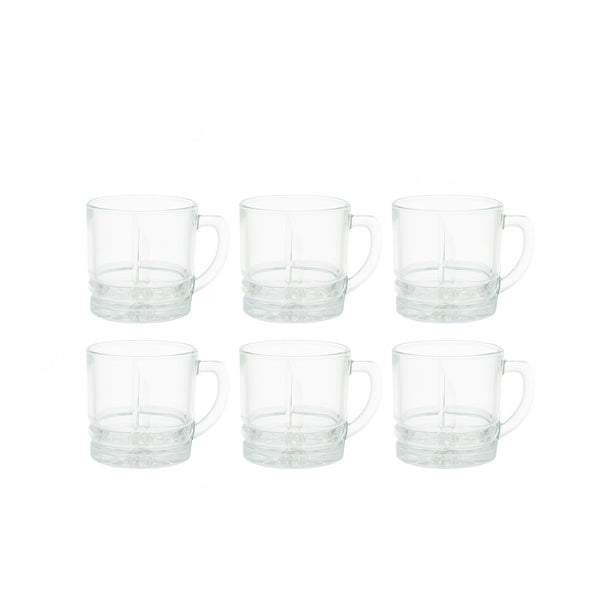 ISF-299 Erik Glass Tumbler 6-Piece Set 220ml – Clear Short Design with Handle