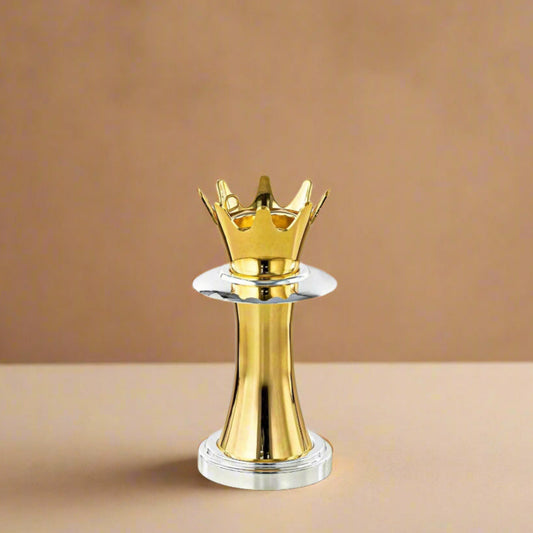 HT2411013 Incense Burner – 22cm (H) – Elegant Gold & Silver Crown Design Bakhoor Holder for Home Fragrance