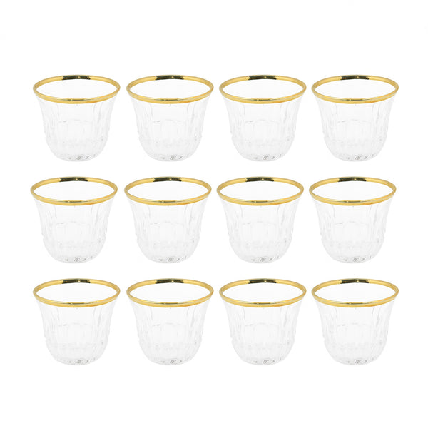 5340372 Cawa Cup – 12-Piece – Gold Line – Crystal-Style Coffee Cup Set