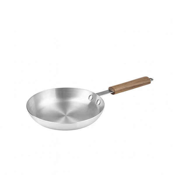 FP-HOM Majestic Steel Fry Pan – 8" (20cm), Wooden Handle, 0.75L Capacity