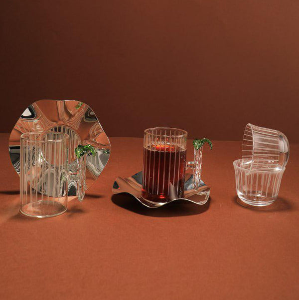 GT1145 Tea & Cawa Cup Set – 18-Piece Silver Premium Serving Collection