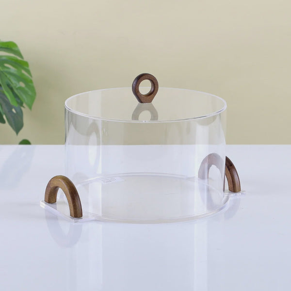 Acrylic Round Serving Tray with Cover – 23cm x 23cm – MY2122-1
