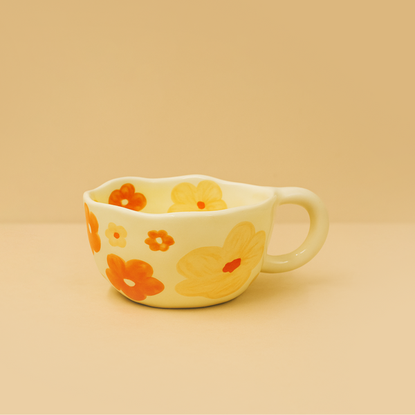 Ceramic Cup With Floral Pattern – 10cm (D) x 6cm (H) – 99319-20