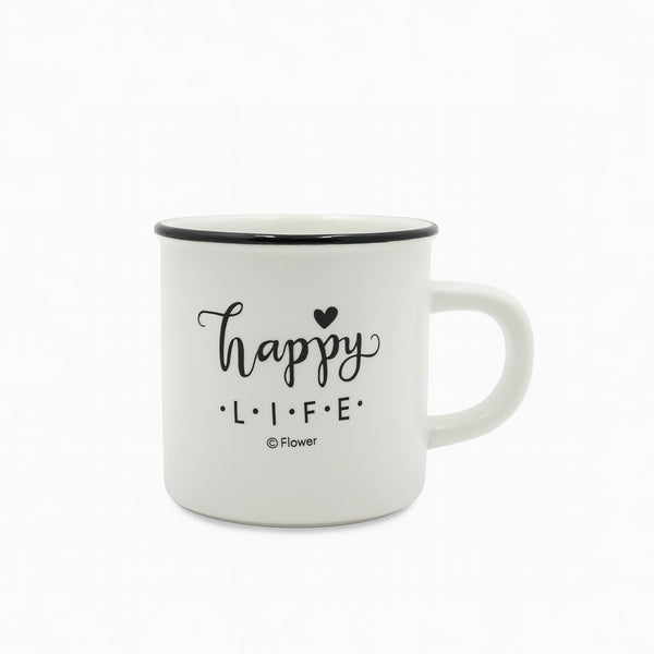 551-15 Ceramic Mug – White  with Black Rim