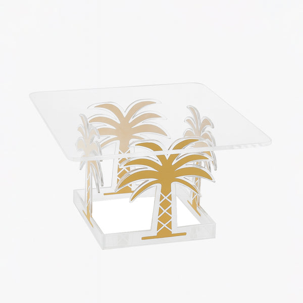 S-TRL/SS-307 Acrylic Square Stand – Palm Tree Design – 20cm (W) × 20cm (L) × 10cm (H)