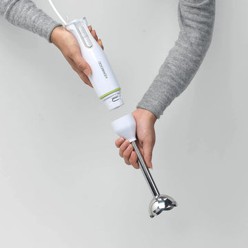 600W Hand Blender With Turbo Function Metal Wand And Beaker High Power For Smooth Blending Tasks