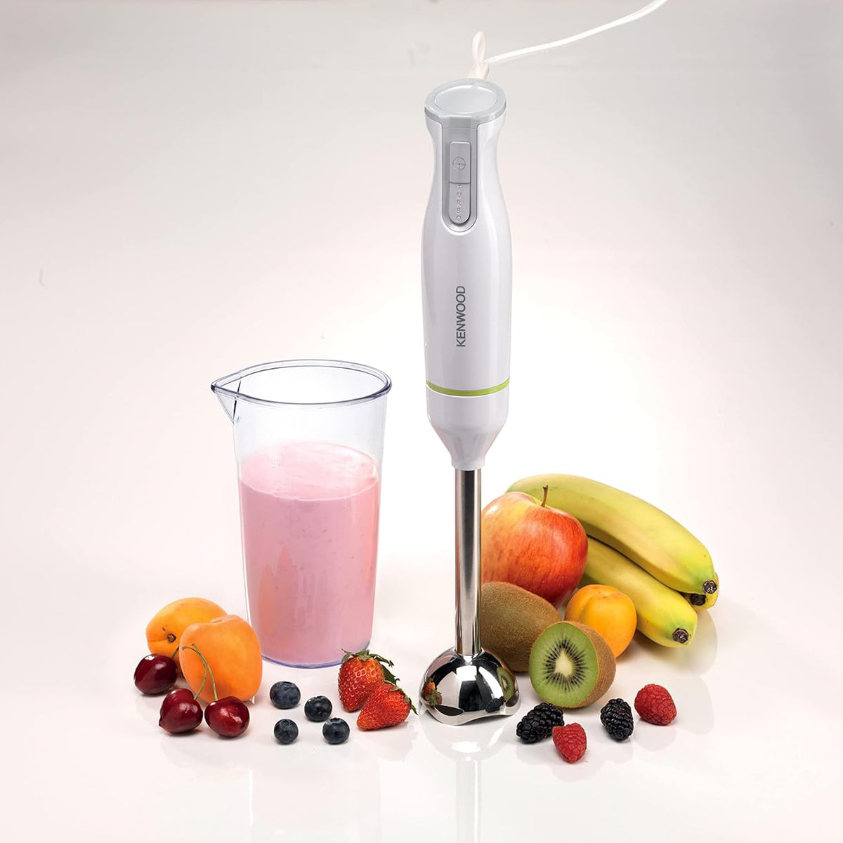 600W Hand Blender With Turbo Function Metal Wand And Beaker High Power For Smooth Blending Tasks