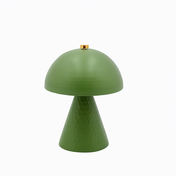25236-49 – LED Lamp – 25cm (H) –  Textured Cone Base and Gold Button Accent