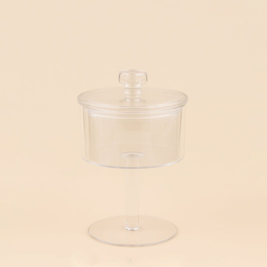 HS-B029 – Acrylic Canister with Stand and Lid – 22cm (H)