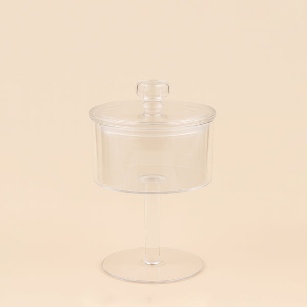 HS-B029 – Acrylic Canister with Stand and Lid – 22cm (H)