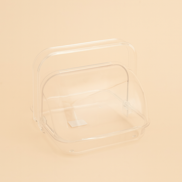 HS-25117 – Acrylic Pastry Basket with Flip Lid Small – 20cm (W) x 20cm (L)