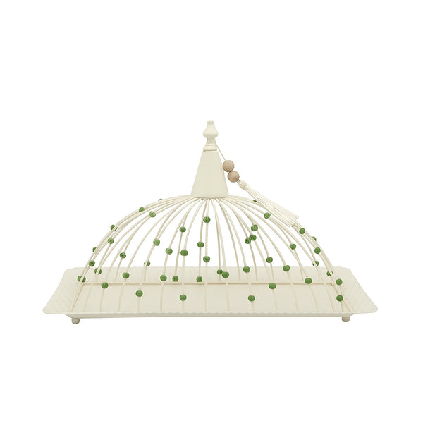 25236-60 – Fruit Tray with Lid – 38cm (W) x 16cm (L) – Cream Rectangular Base with Dome Cover