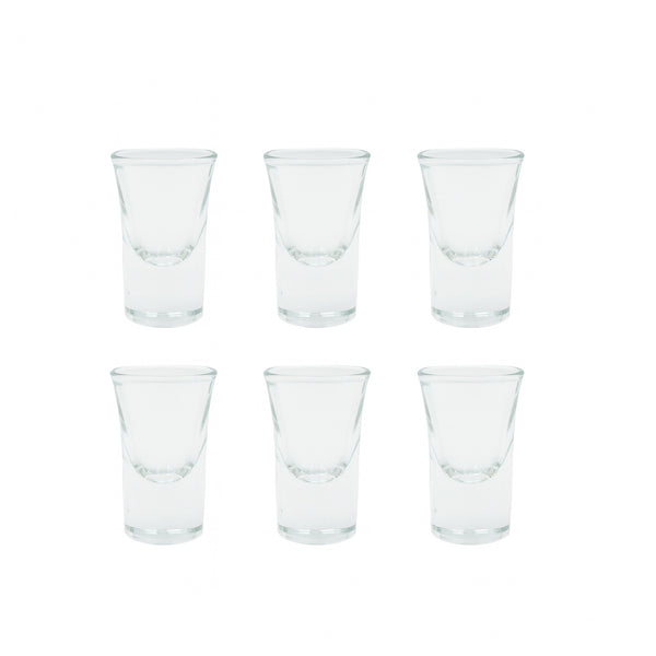 Y309 Glass Cup Set – 6 Pieces – Double-Layer Shot Design