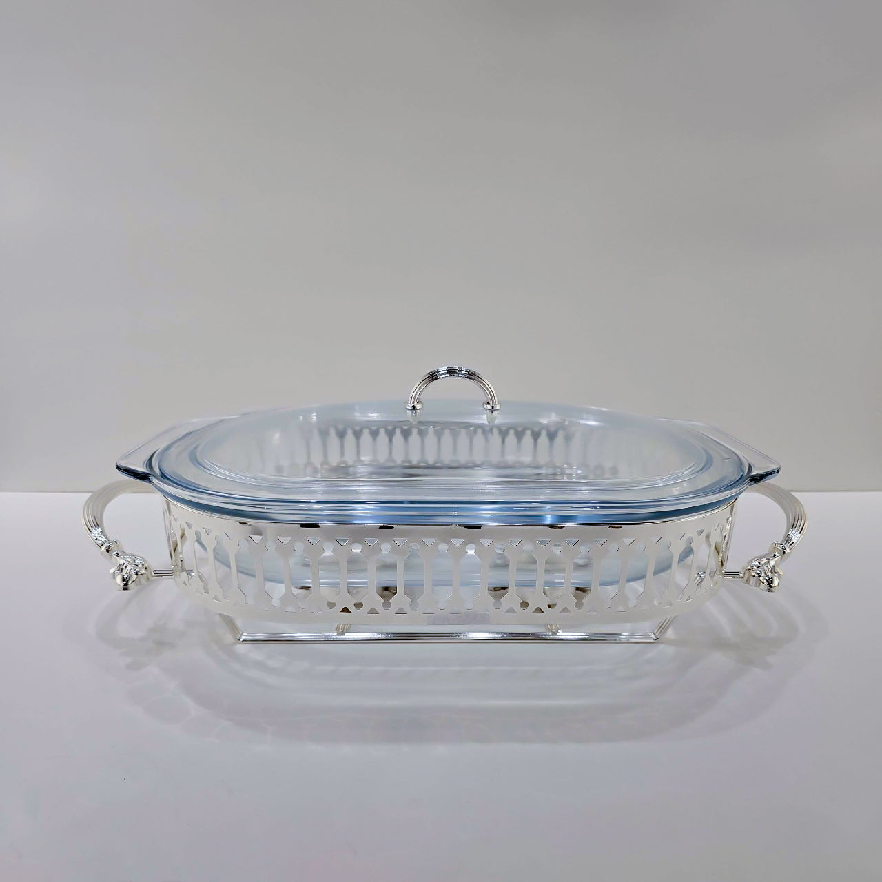 CD-7235 Glass Chafing Dish Silver