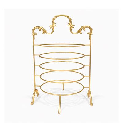 HO-987B-L-MG 6-Layer Metal Plate Stand  – 40 cm – Gold Finish