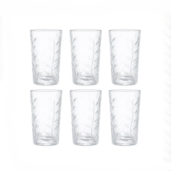LXZS3305 Glass Tumbler Set – 6 Pieces – 360ml Capacity
