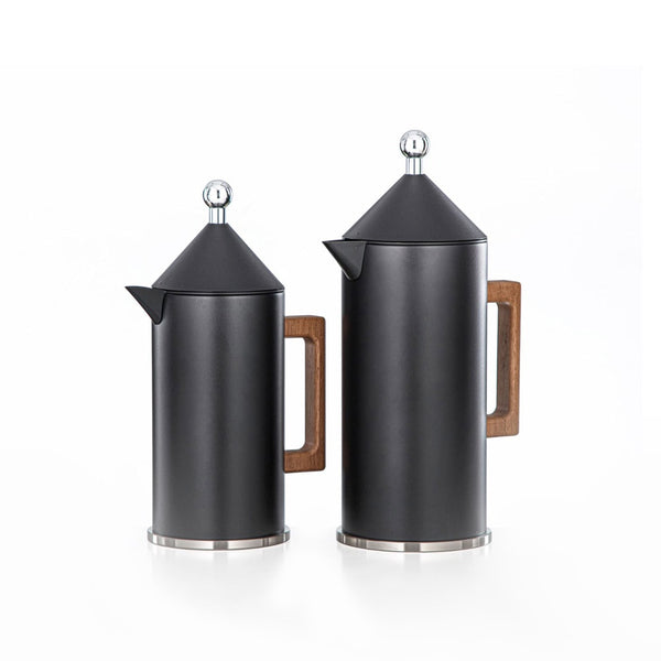 VAF2950011 Vacuum Flask 2PC Set (0.6L + 1L) - Black Silver Wooden