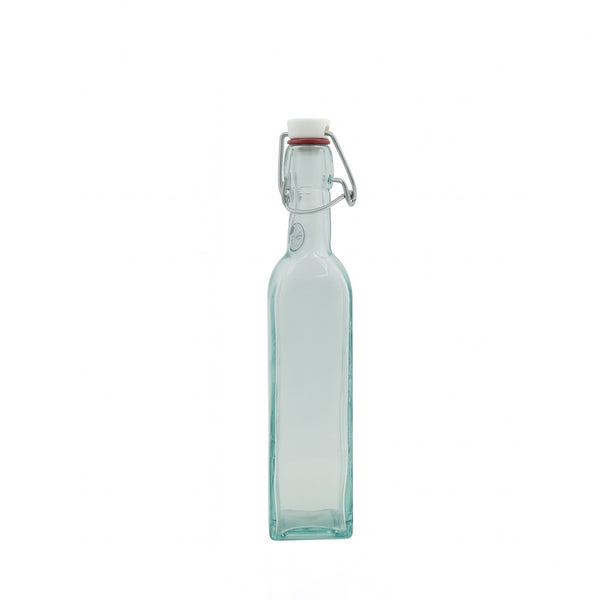3033 – Square Glass Bottle with Stopper – 300ml