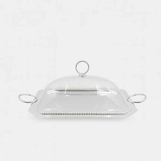 CD-7402 – Rectangular Serving Tray with Acrylic Lid – 40cm (W) x 30cm (L)