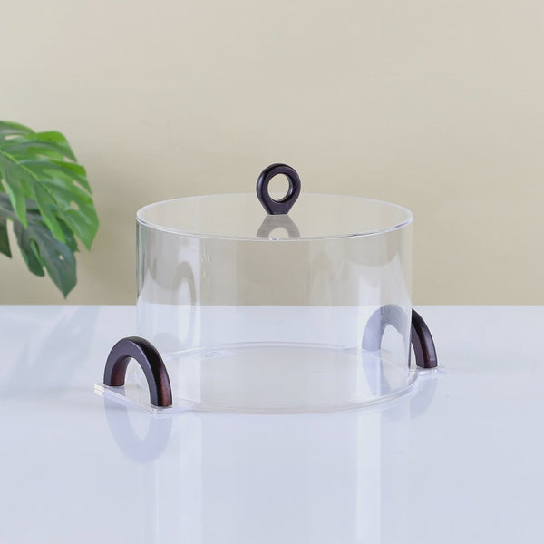 Acrylic Round Serving Tray with Cover – 23cm x 23cm – MY2122-2