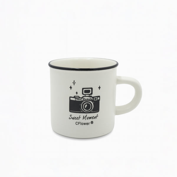 551-16 Ceramic Mug – White  with Black Rim