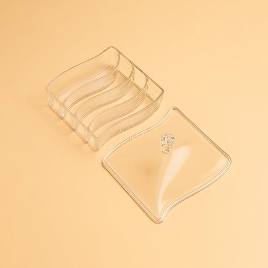 Acrylic Candy Bowl with Lid – Clear Finish – 19cm (L) x 15cm (W) – HS-T322