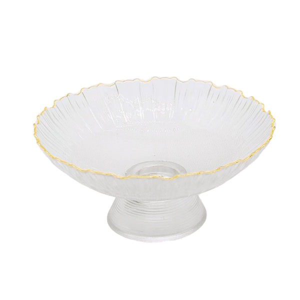 SJ593 Fruit Bowl With Gold Line - 30cm x12 cm x24cm x 10cm