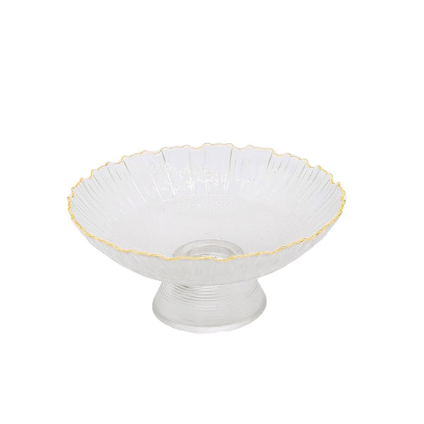 SJ594 Fruit Bowl With Gold Line - 15cm x 24cm x 16cm x 8cm