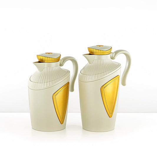 UWP – Vacuum Flask 2-Piece Set (0.7L & 1L) – Matte Ivory Gold