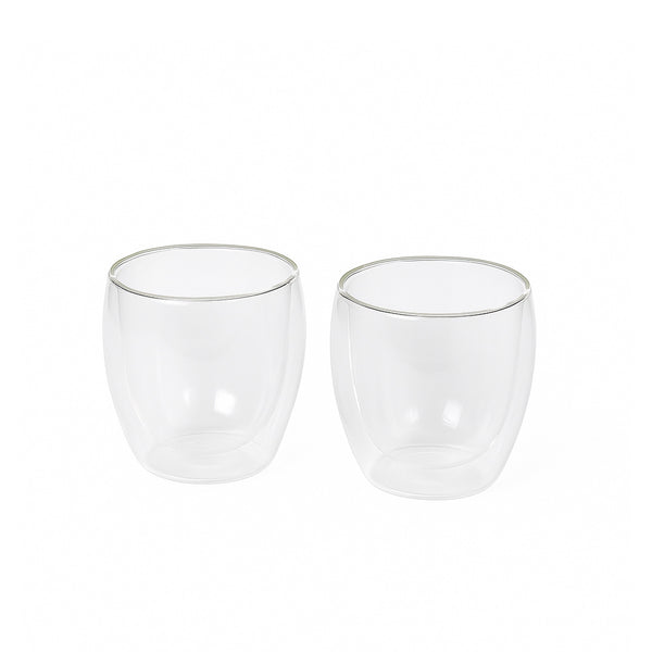 Glass Tumbler Set – 2 Piece – 250 ml – Clear Minimalist Design – ND-32265-P