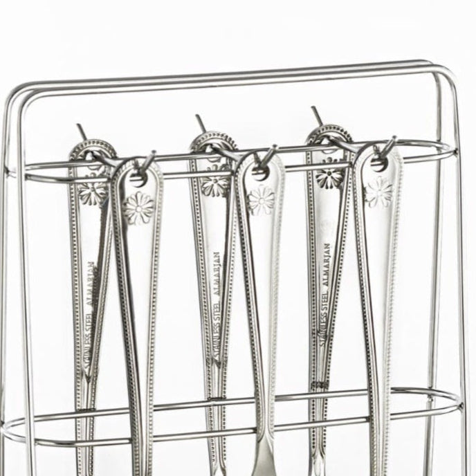 CUT0010381  7-Piece Stainless Steel Kitchen Tool Set with Stand –  Silver