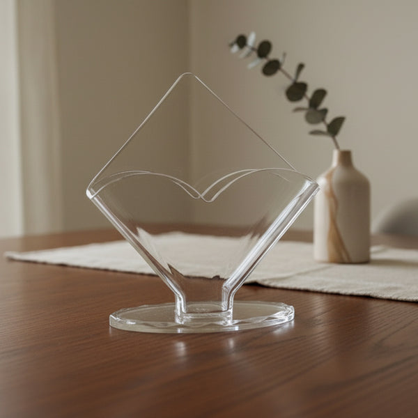 HS-A119 Triangular Tissue Holder – Clear Acrylic Design