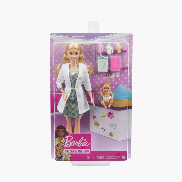 GVK03 Barbie Baby Doctor Doll – Pediatrician Playset with Baby & Accessories