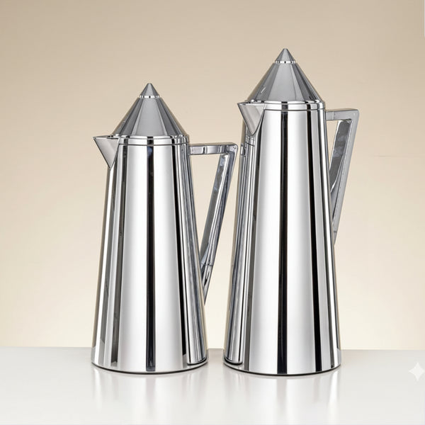 FG818 Vacuum Flask – 2-Piece Set – 1 L & 0.7 L – Premium Polished Silver