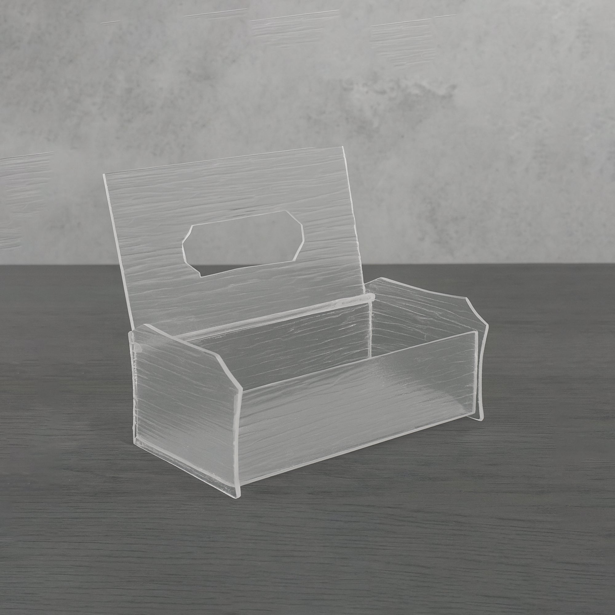 HS-55087 Acrylic Clear Tissue Box – 25.5 × 14.6 × 7 cm – Textured Transparent Design