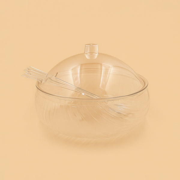 HS-T210 – Acrylic Salad Bowl with Dome Lid and Serving Spoons