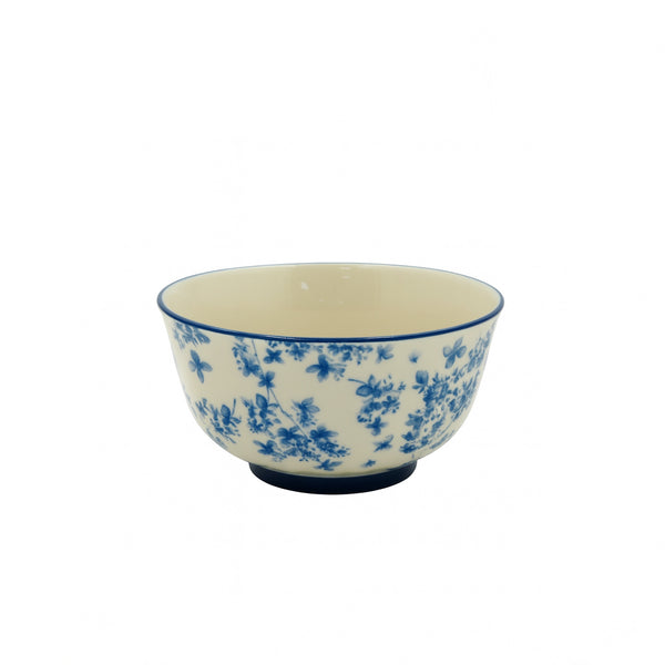 SC4067 Ceramic Bowl – 5 Inch – White with Blue Floral Design