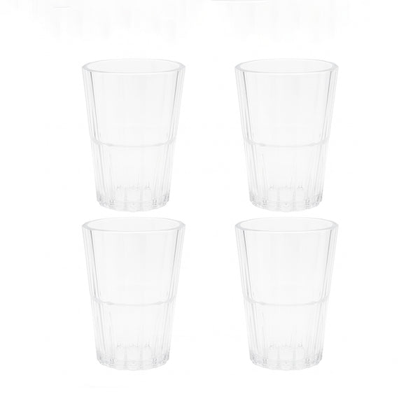 68485 Long Drinking Glass Set – 4 Pieces – 350ml Capacity