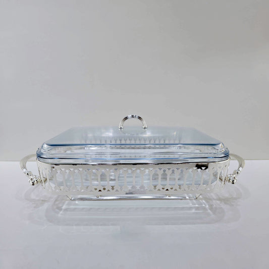 CD-7231 Glass Chafing Dish Silver