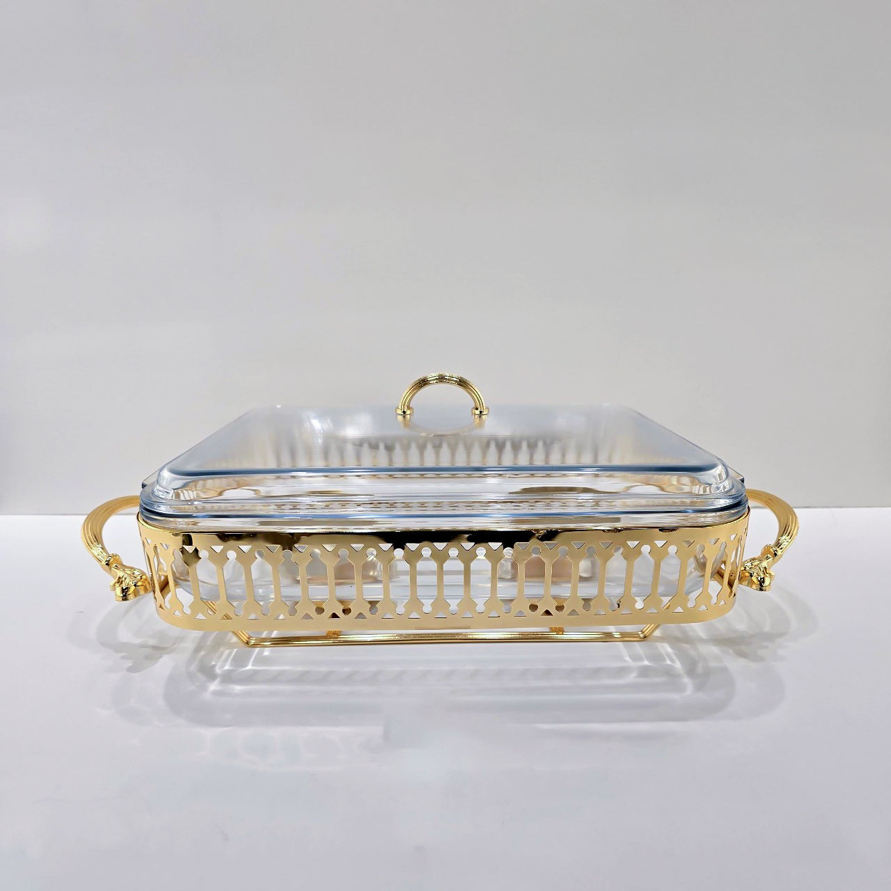 CD-7234 Glass Chafing Dish Gold