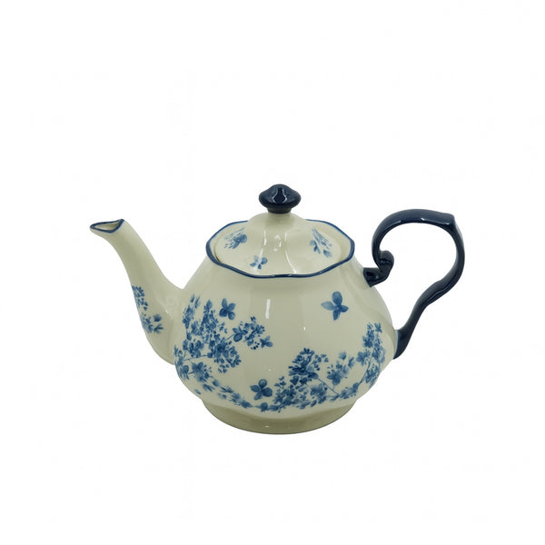 SC4062 Ceramic Teapot – 1300ml – White with Blue Floral Design