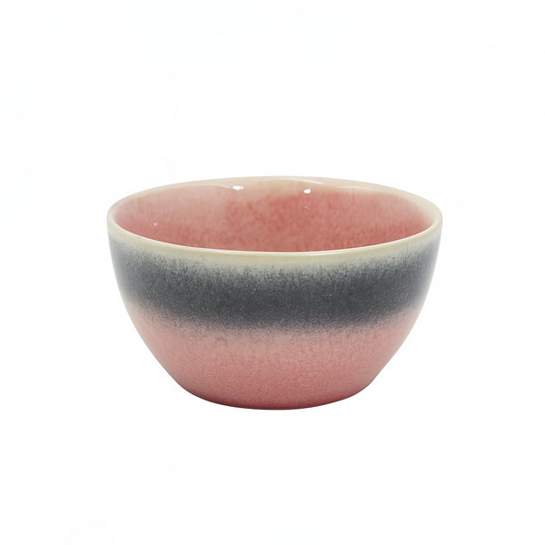 99581-20 – Ceramic Bowl – 5 Inches – Pink and Charcoal Gradient with Glossy Finish