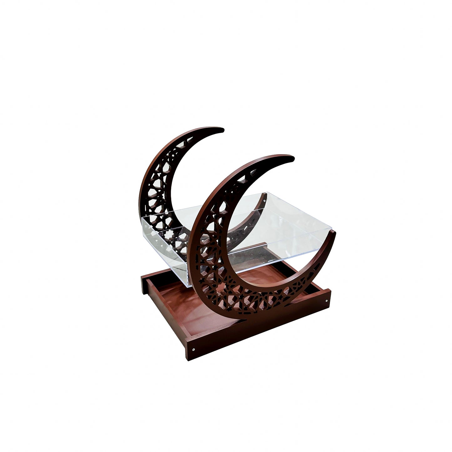 24018 Wooden Stand With Tray, Ramadan Decor