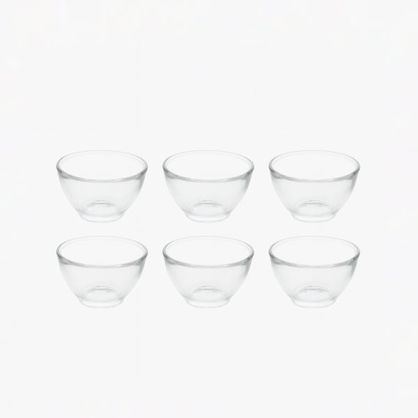 1026-1 Glass Bowl Set – 75ml – 6 Pieces – Clear Classic Design