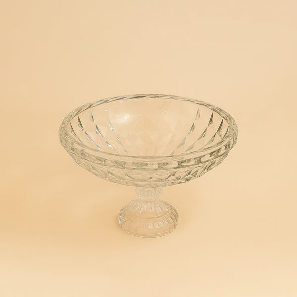 17872400 – Glass  Fruit Bowl with Footed Base – 32cm