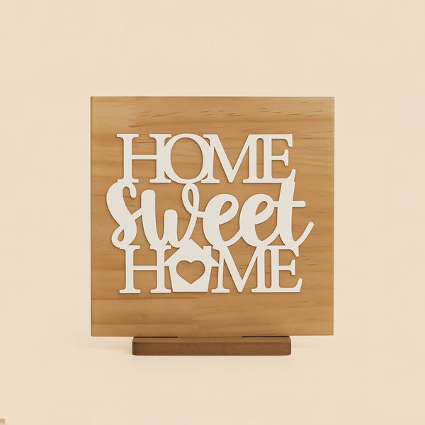 EA-ST467S – Wooden "Home Sweet Home" Stand – 15cm (W) x 15cm (L)