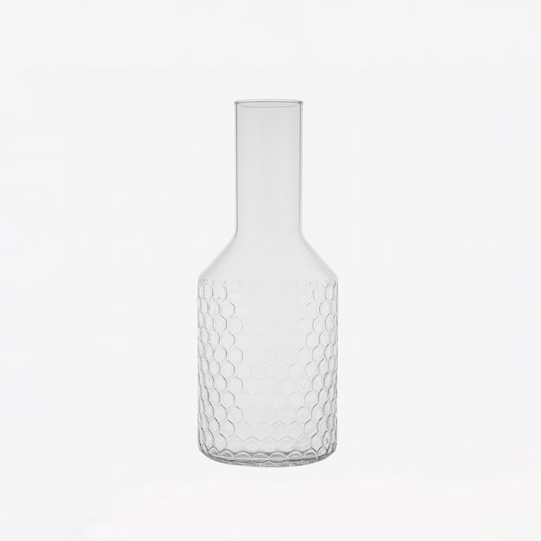 PG401021 Glass Flower Vase – 23cm (H) – Transparent Honeycomb Design