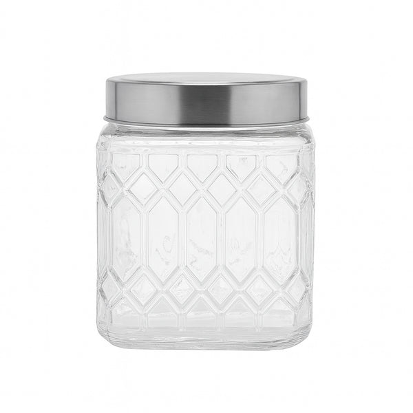 MARCH-0032 Glass Storage Jar with Silver Lid – 1400 ml