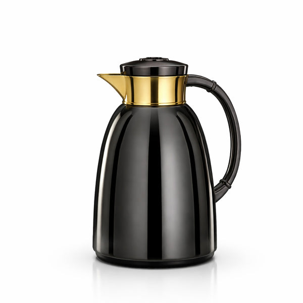 QVC-1000E46C95 Almarjan Vacuum Flask – 1.0L – Gun Black & Gold Finish